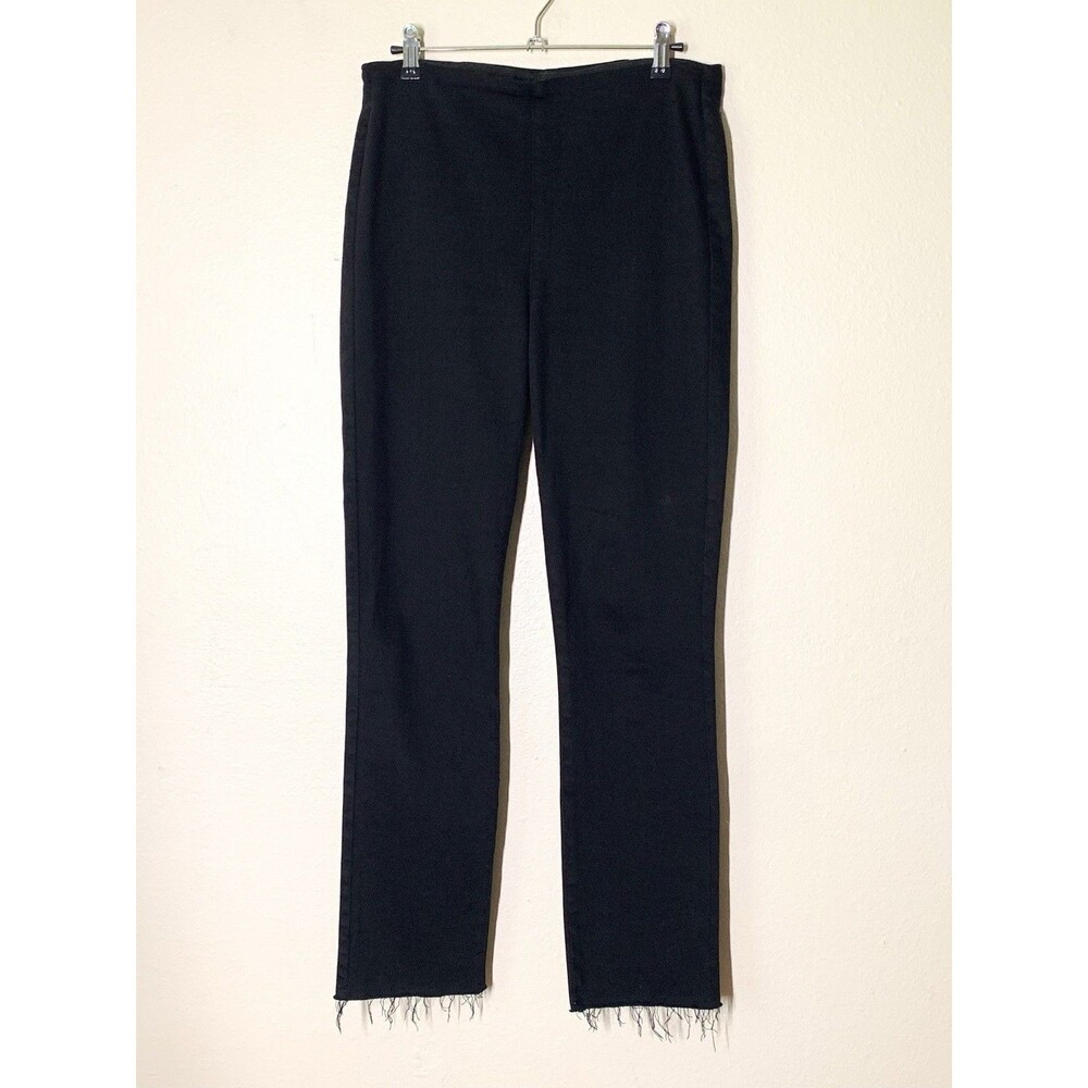 Frank & Eileen Derry Illusion Pull-On Jean 28 Black Straight Crop Raw Hem EUC